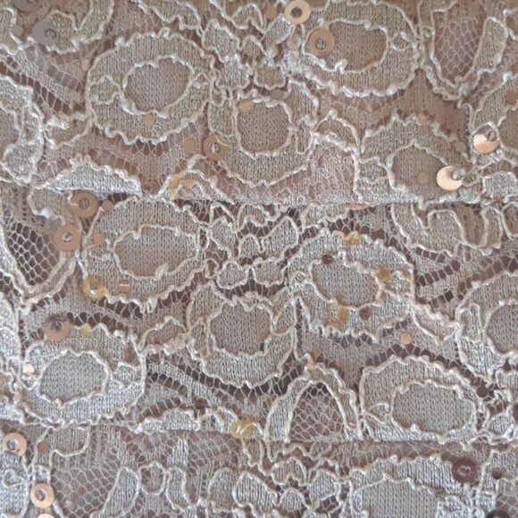 Vintage City Studio Champagne Lace Halter Sequined‎ Mini Dress Size XS - Picture 7 of 8